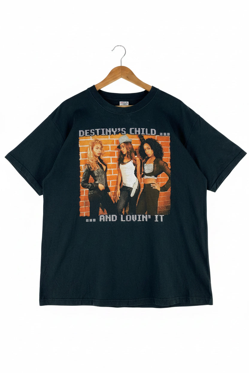 T-shirt vintage Destiny's Child World Tour 2005 nera con stampa frontale band