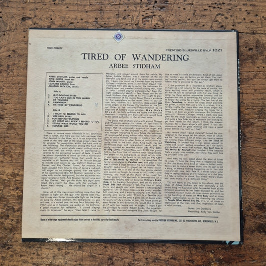 LP Arbee Stidham - Tired Of Wandering BVLP-1021 BLUESVILLE Vinile Jazz Blues