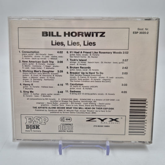CD rock Bill Horwitz - Lies, Lies, Lies ESP 3020-2 Consumption