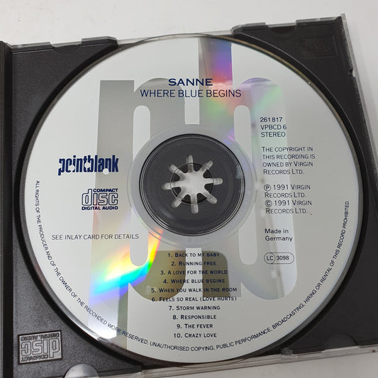 CD Sanne – Where Blue Begins Virgin – 261 817