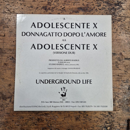 LP Underground Life - Adolescente X AA 003 Musica Rock Vinile 12