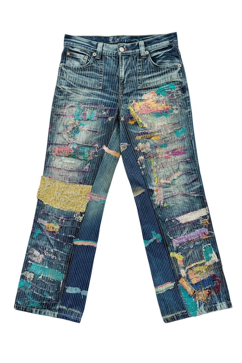 Jeans Oniarai Custom Japan Sashiko Rework Tg.32