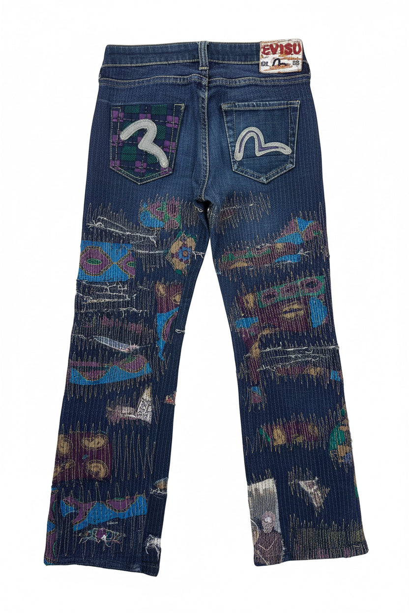 Jeans Evisu Japan Custom Sashiko Rework Tg.28