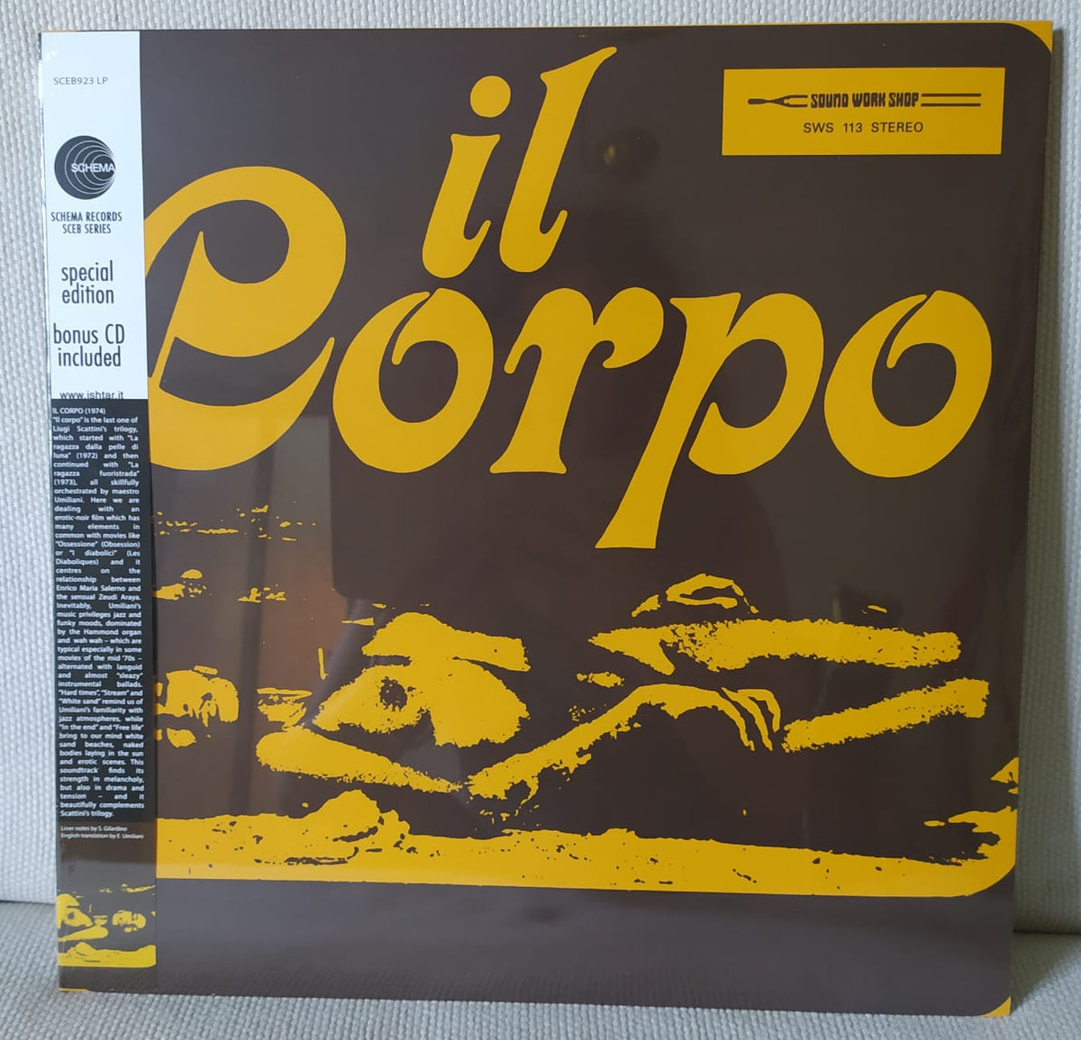 LP OST MUSIC BY PIERO UMILIANI IL CORPO BONUS CD 