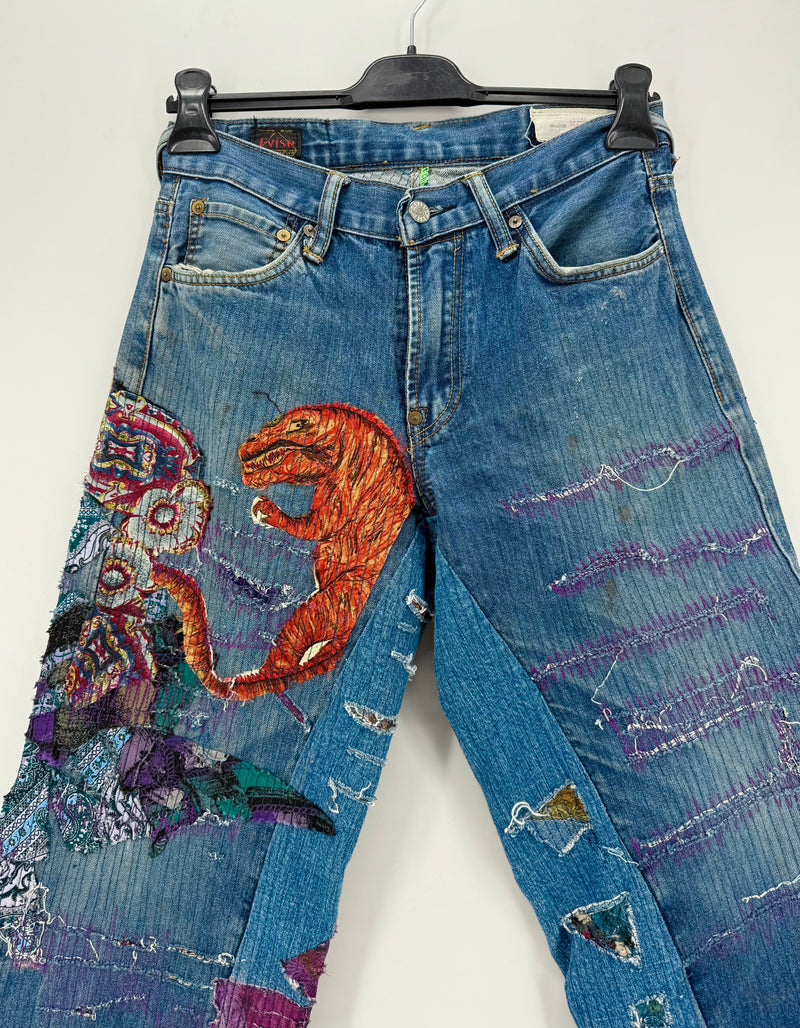 Jeans Evisu Rework Japan Embroidered Tg.32