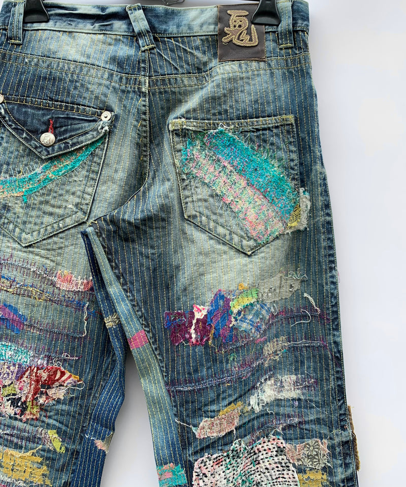 Jeans Oniarai Custom Japan Sashiko Rework Tg.32