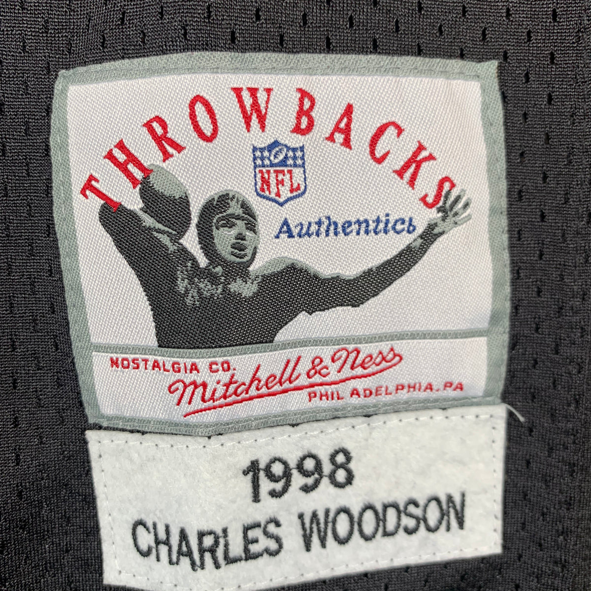 Maglia Football NFL Oakland Raiders 1998 C.Woodson Vintage Replica Tg. M
