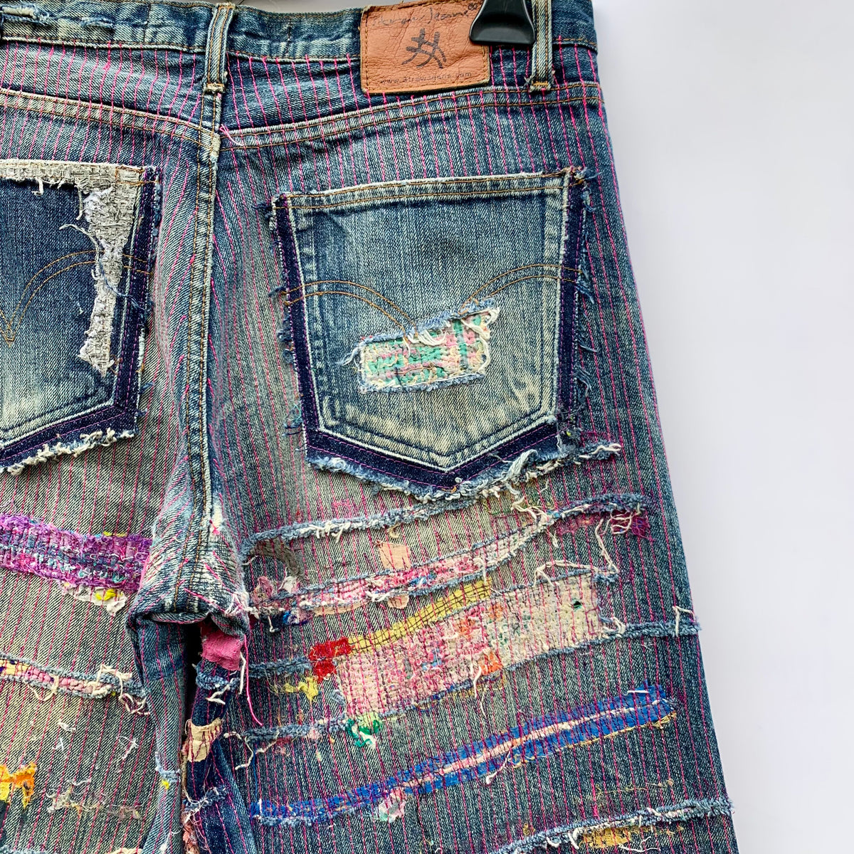Jeans Straw Jeans Japan Custom Sashiko Rework