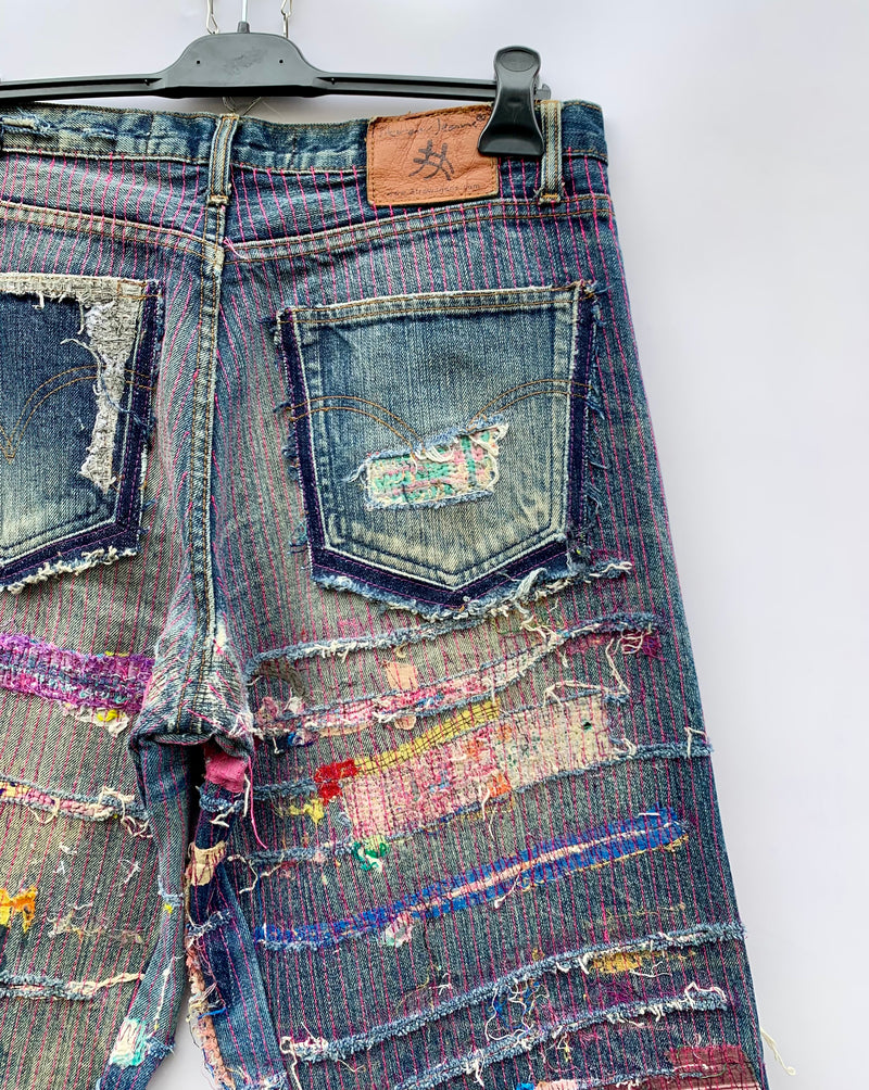 Jeans Straw Jeans Japan Custom Sashiko Rework