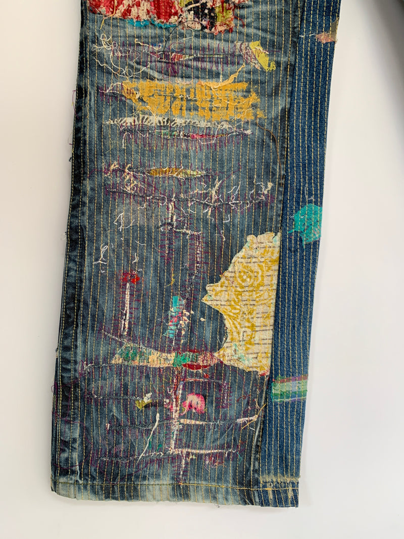 Jeans Oniarai Custom Japan Sashiko Rework Tg.32