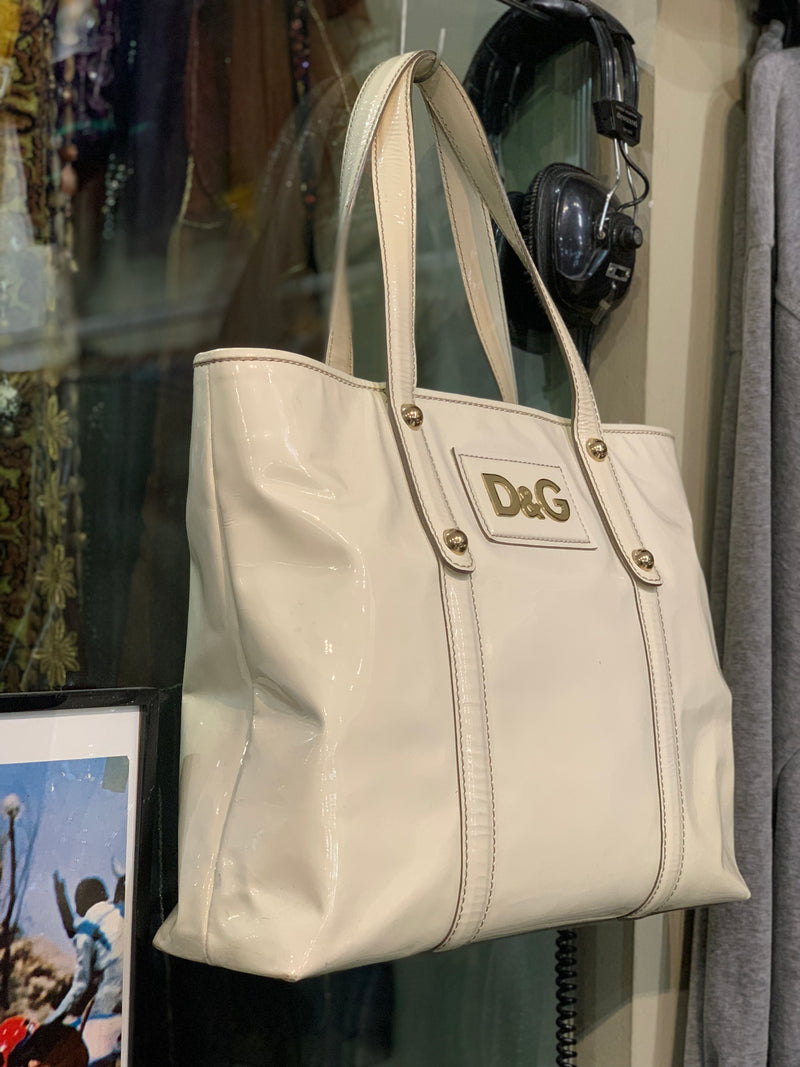 Borsa Dolce & Gabbana Estelle vernice bianca