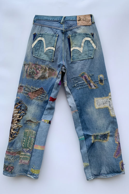 Jeans Evisu Japan Custom Sashiko Rework Tg.32