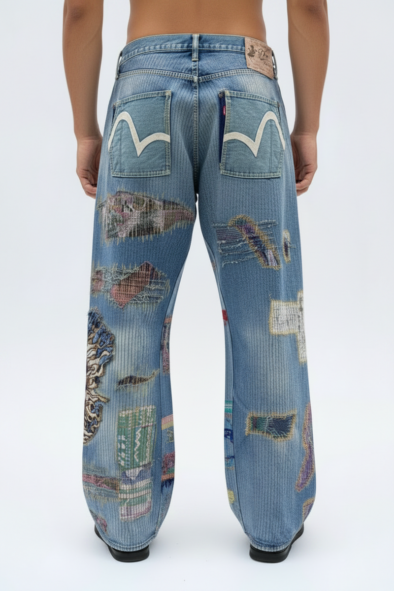 Jeans Evisu Japan Custom Sashiko Rework Tg.32
