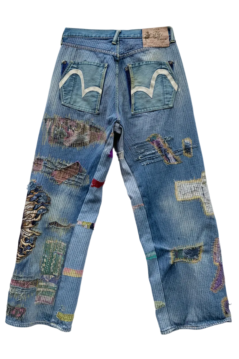 Jeans Evisu Japan Custom Sashiko Rework Tg.32