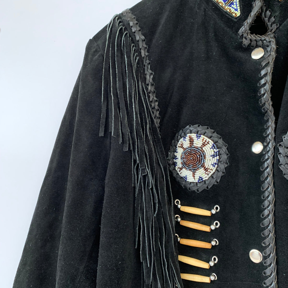 Giacca Western pelle scamosciata stile nativo americano TG. M