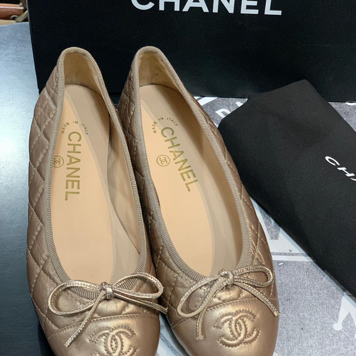 Ballerine in Pelle Chanel trapuntate 35,5