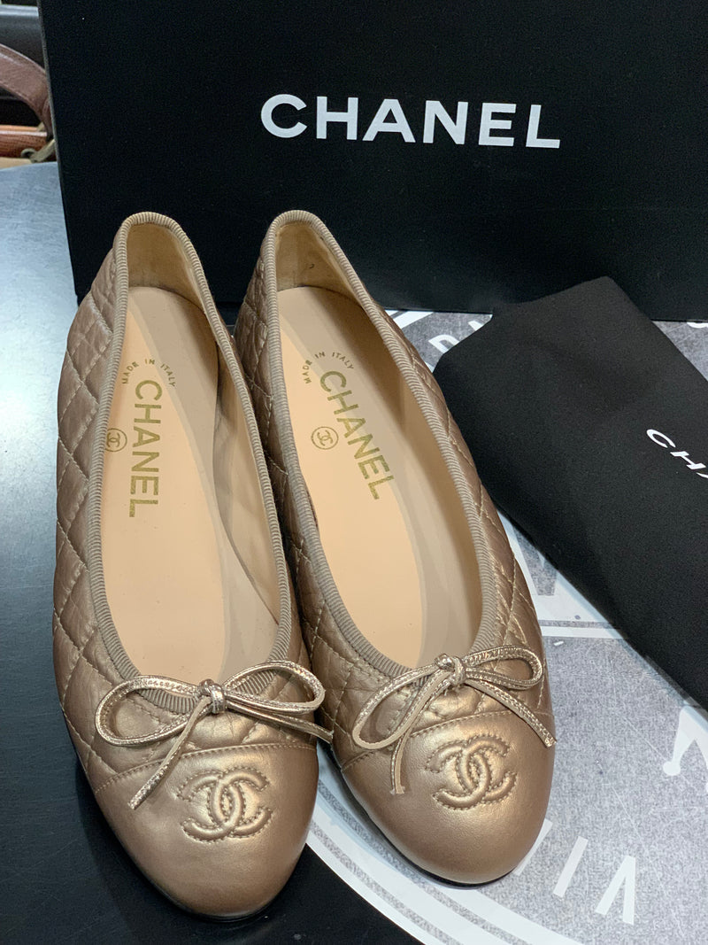 Ballerine in Pelle Chanel trapuntate 35,5