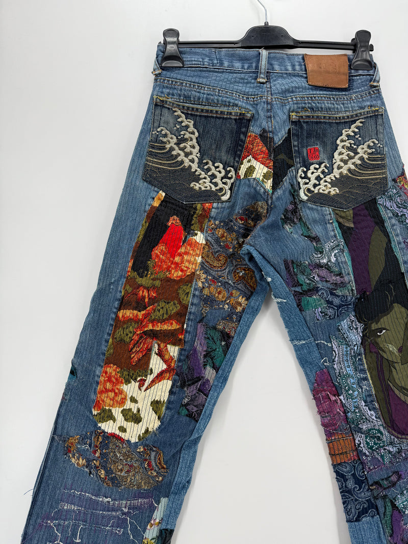 Jeans Evisu Rework Japan Embroidered Tg.32