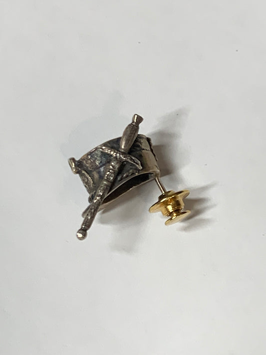 Spilla argento bavero militare