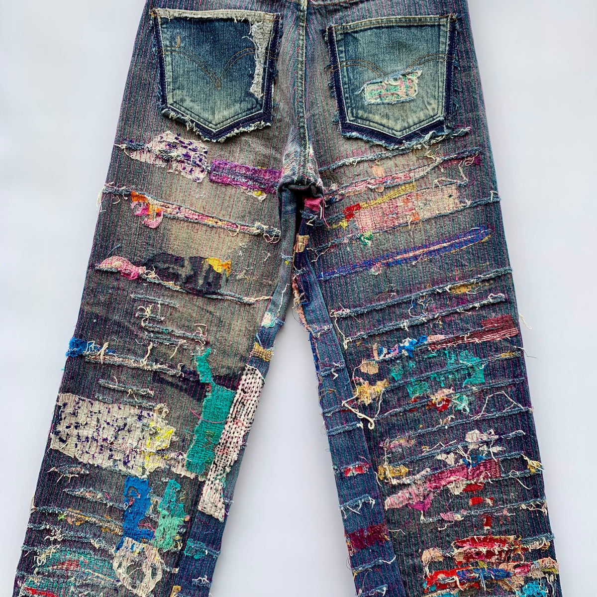 Jeans Straw Jeans Japan Custom Sashiko Rework
