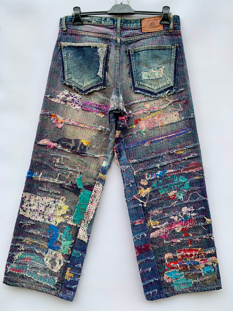 Jeans Straw Jeans Japan Custom Sashiko Rework