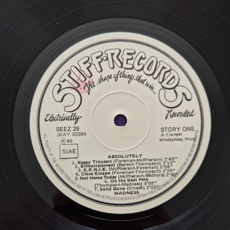 LP Madness - Absolutely JKAY 33384 SEEZ 29 Musica Rock Vinyl Pop 1980