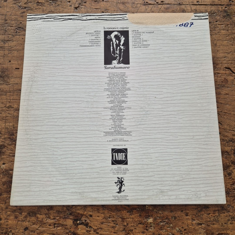 LP B. Romani C. Cojaniz - Tarahumara NTR 01 Free Jazz Contemporary Vinile 12