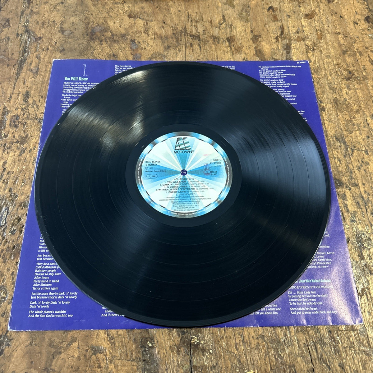 LP  Stevie Wonder - Characters ZL 72001 Rock 1987 Vinile Funk Soul Rock