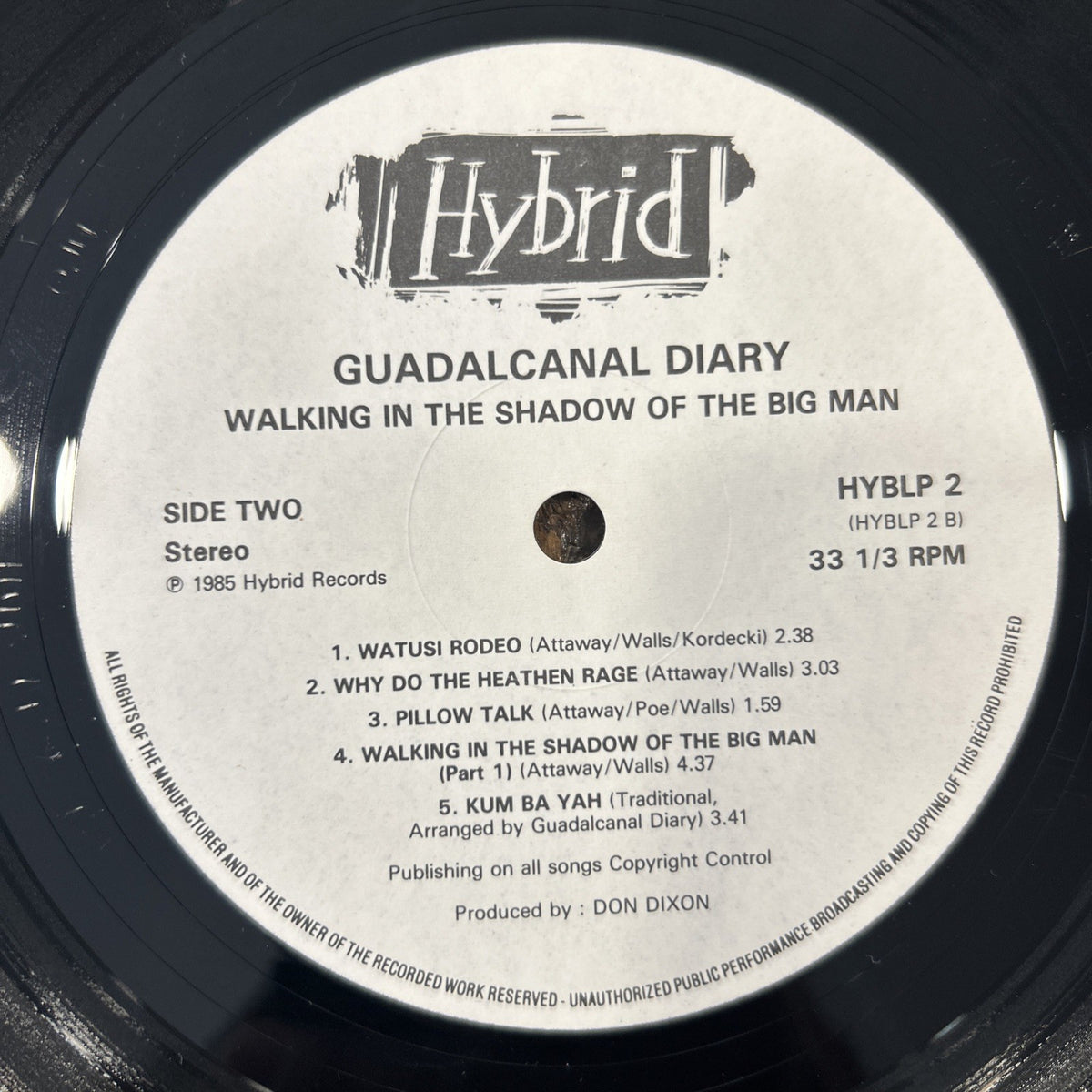 LP Guadalcanal - Walking In The Shadow Of The Big Man HYBLP2 UK Folk Rock Vinile