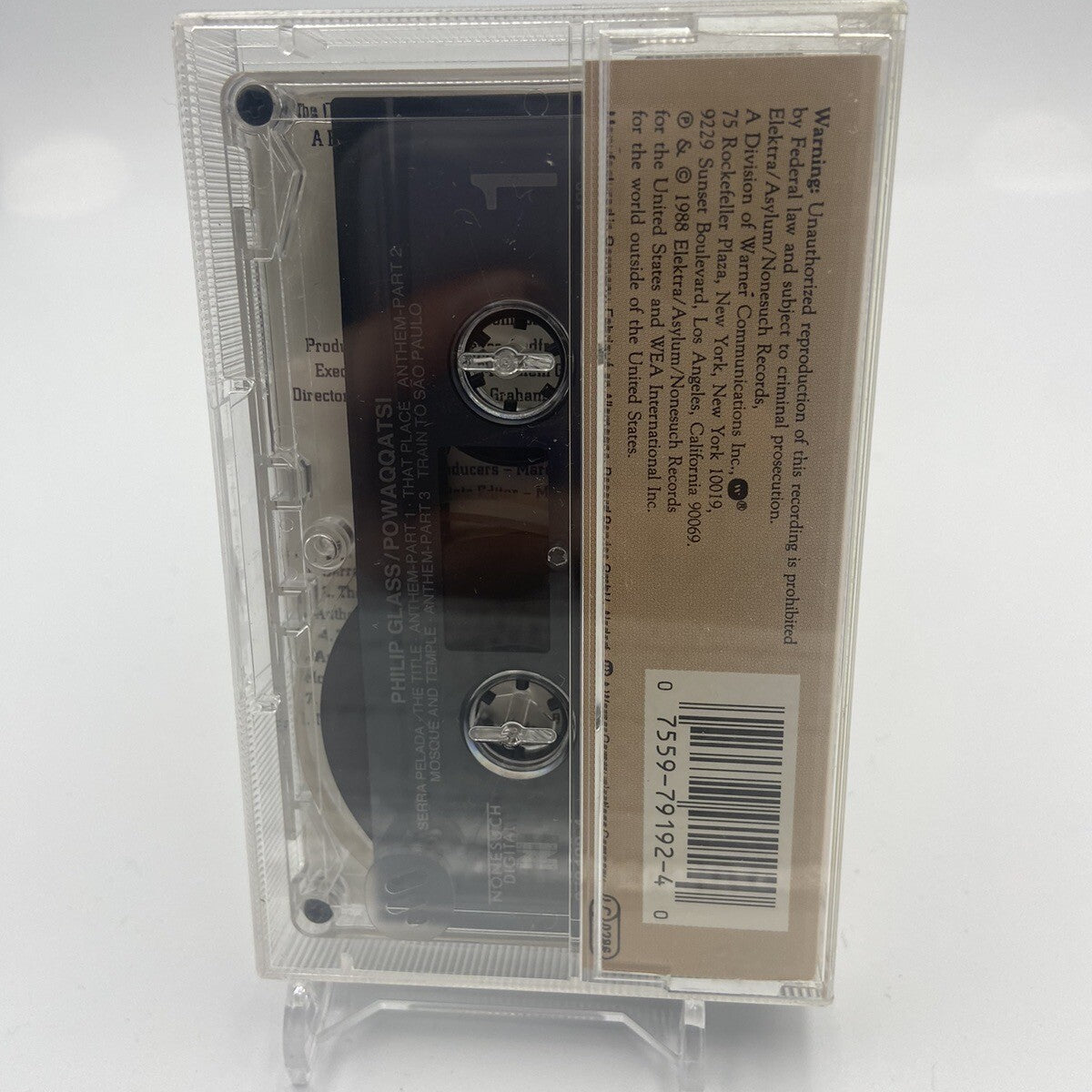 MUSICASSETTA Tape SS Philip Glass – Powaqqatsi  9 79192-4 Classical Stage Screen
