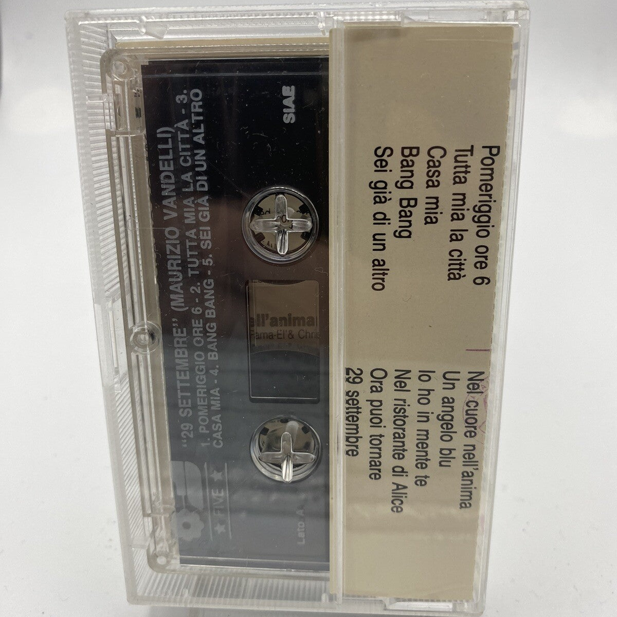 MUSICASSETTA Tape VG Maurizio Verdelli - 29 Settembre 89 Musica Italiana