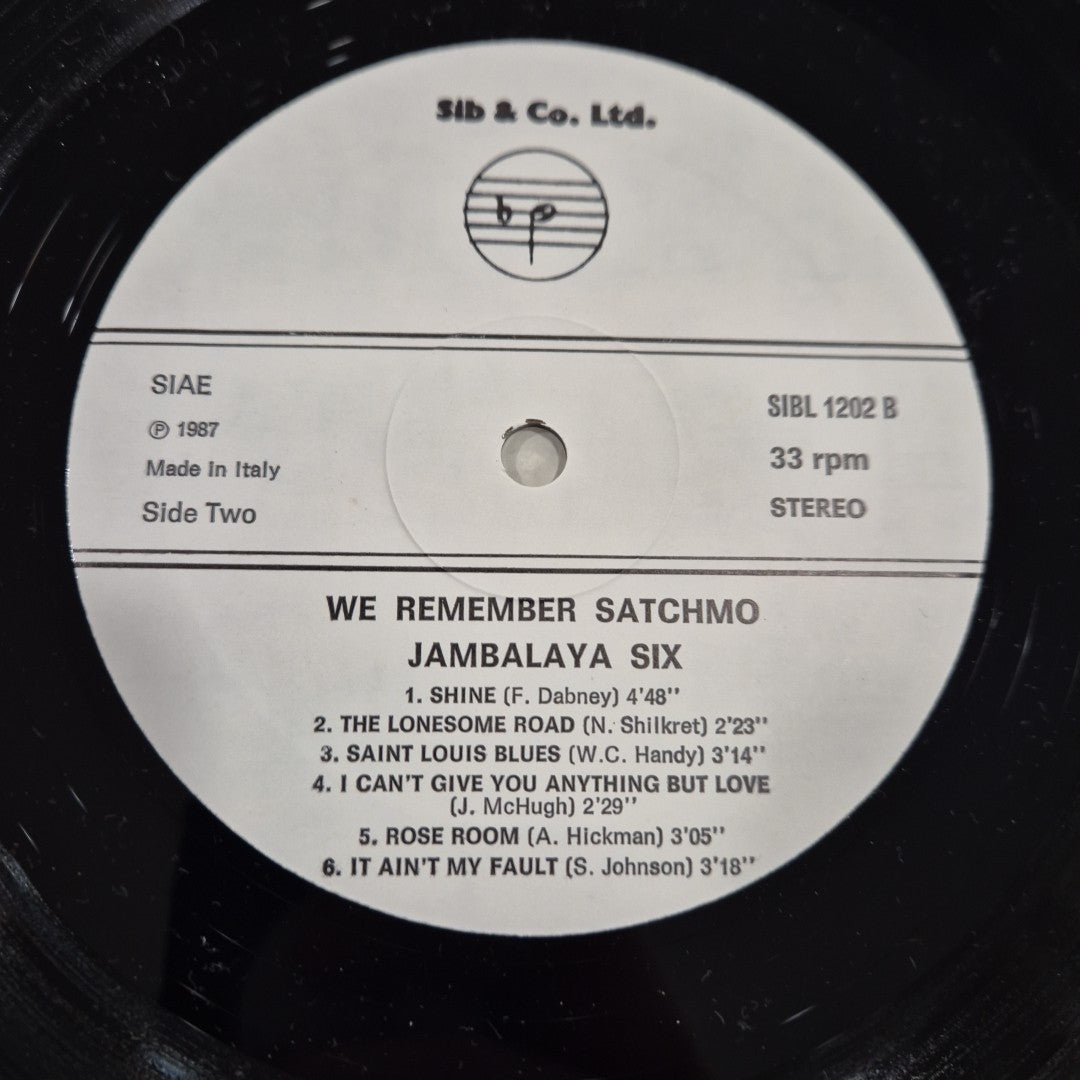 LP We Remember Satchmo Jambalaya Six SIBL 12P2 Musica Jazz Vinile