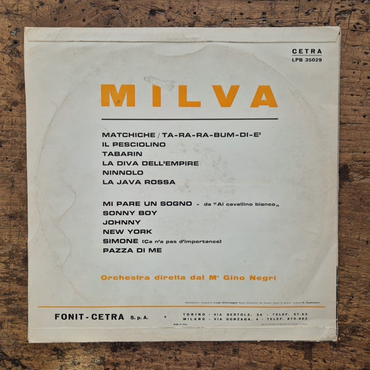 LP Milva Matchiche Cetra LPB 35029 Musica Italiana Vinile Made In Italy