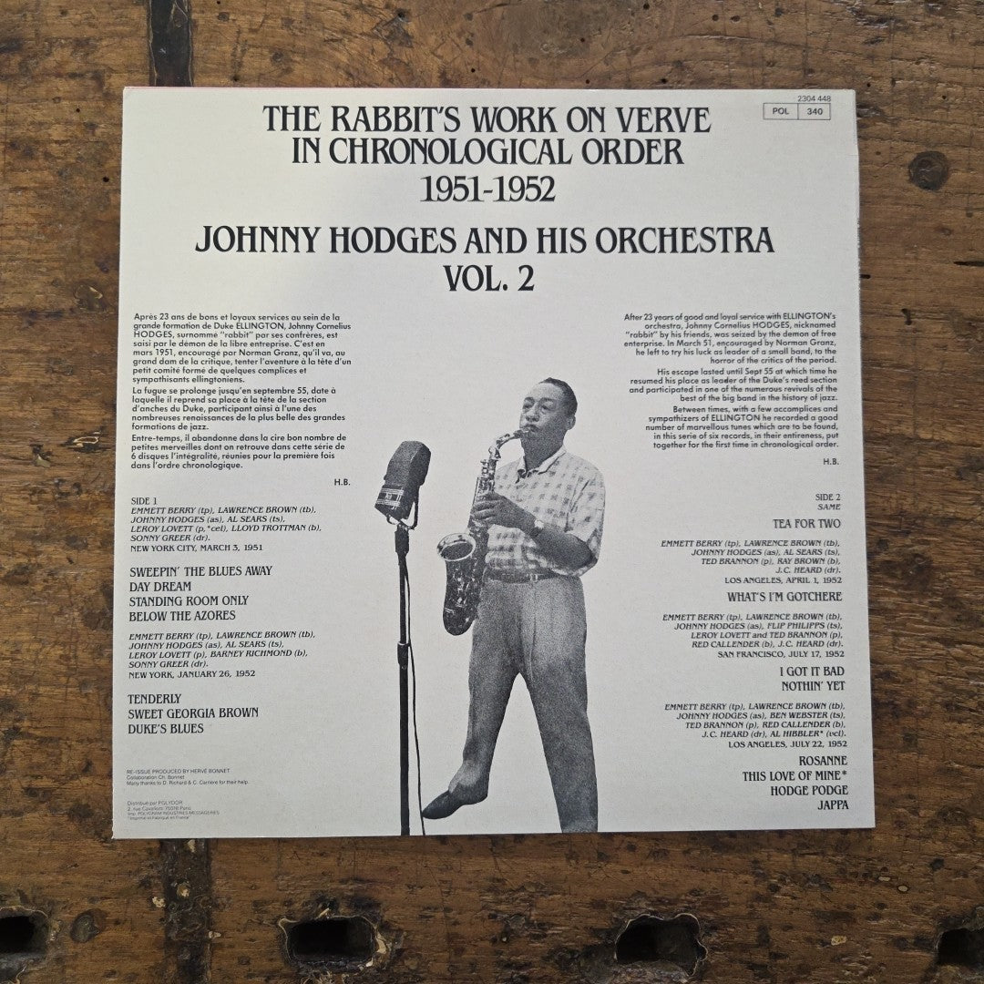 LP Johnny Hodges - Johnny Hodges Vol.2 2304 448 Jazz Vinile Made In France Pink