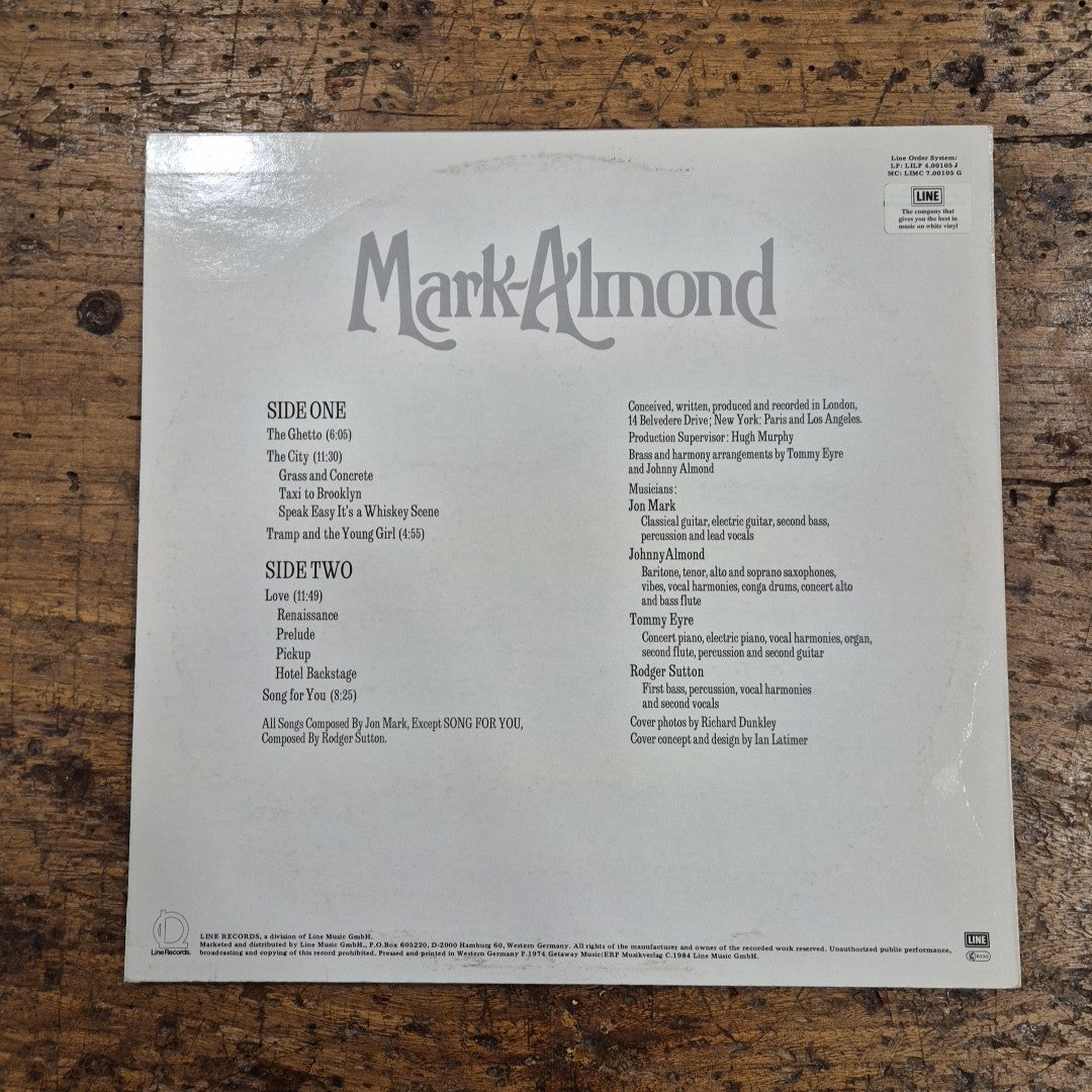 LP Mark Almond 1 LILP 4.00105 like Records 1985 Musica New Wave Rock Vinile