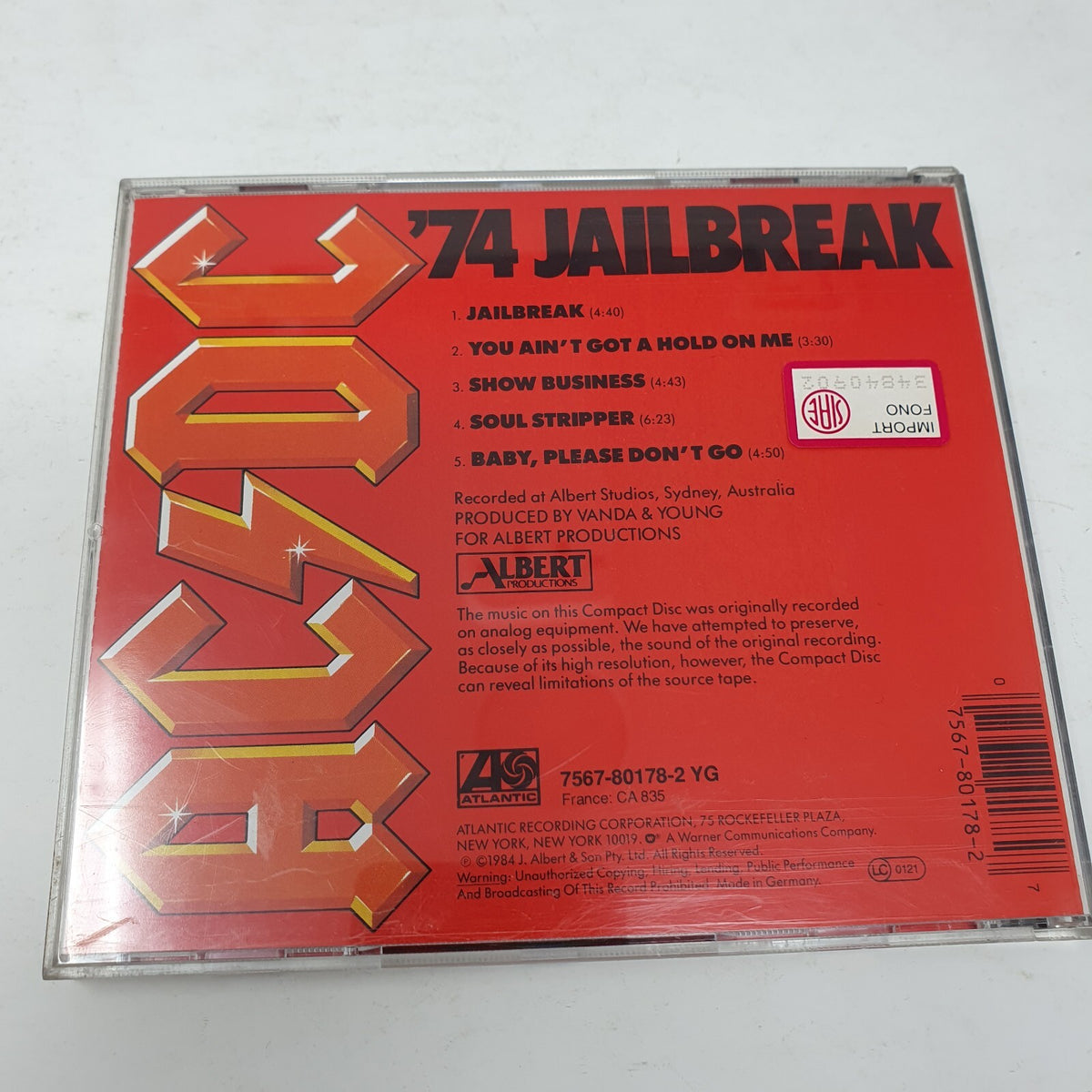 CD AC/DC – '74 Jailbreak Atlantic – 7567-80178-2
