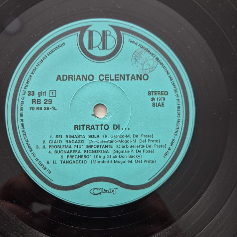 LP Rittatto Di... Adriano Celentano RB 29 Musica Italiana Vinile Vocal Pop