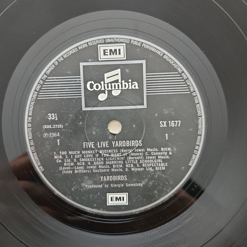 LP  Yardbirds - Five Live Yardbirds 33SX 1677 1964 Made In UK Rock Music