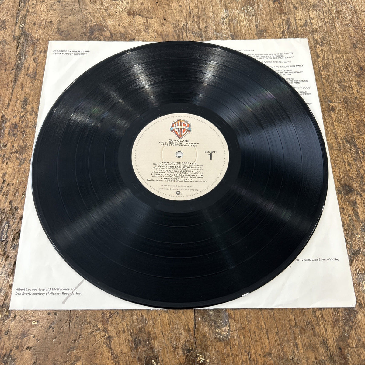 LP Guy Clark BSK 3241 Italy 1978 Rock Folk Country 1978 Vinile