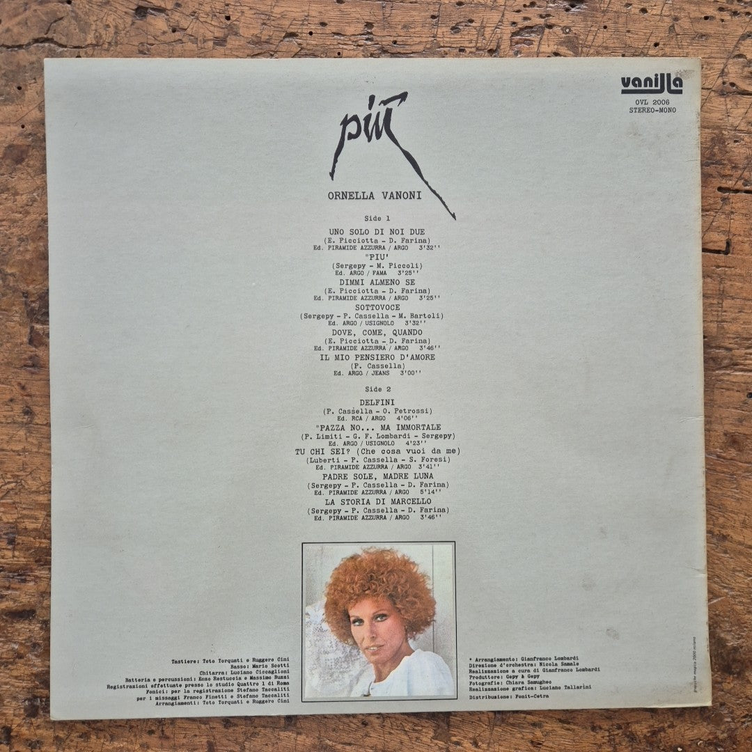 LP Ornella Vanoni PIÙ OVL 2006 Italy 1976 Vanilla Musica Italiana Vinile