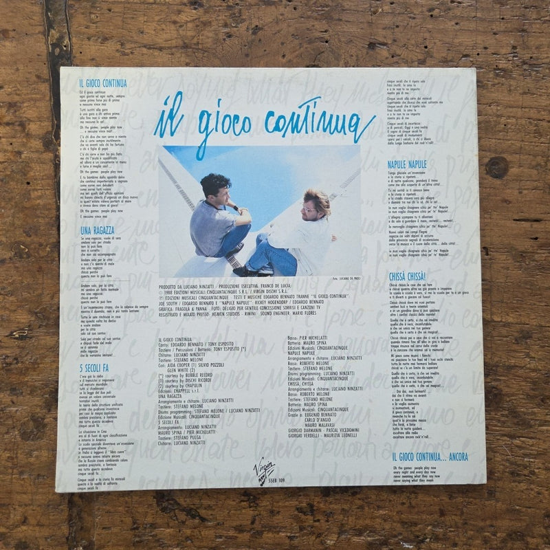 LP Edoardo Bennato - Il Gioco Continua 55EB 109 1988 Musica Italiana Vinile