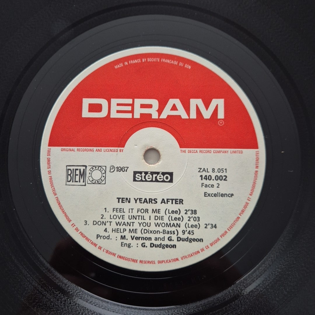 LP Ten Years After 140.002 Deram Made In France Musica Rock Vinile