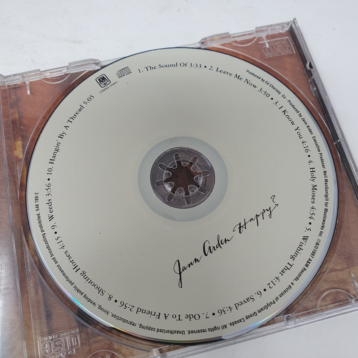 CD Jann Arden – Happy? A&M Records – 31454 0789 2