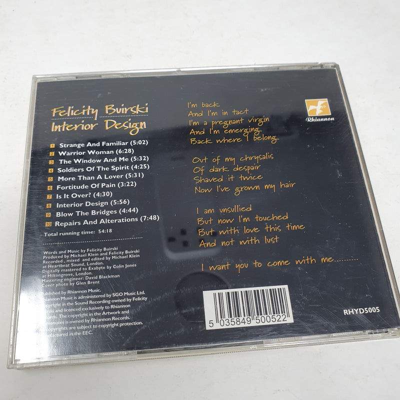 CD Felicity Buirski – Interior Design Rhiannon Records – RHYD5005