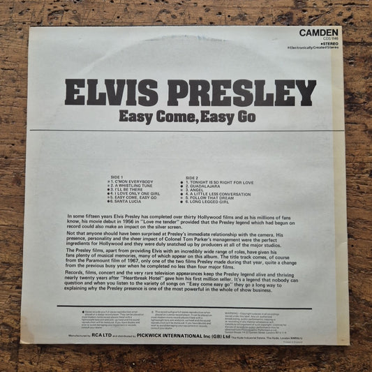 LP Elvis Presley - Easy Come Easy Go CDS 1146 RCA Musica Rock Vinile 12
