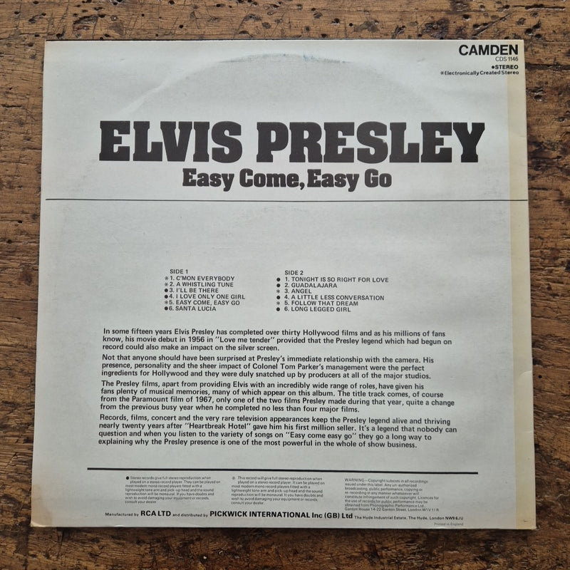 LP Elvis Presley - Easy Come Easy Go CDS 1146 RCA Musica Rock Vinile 12