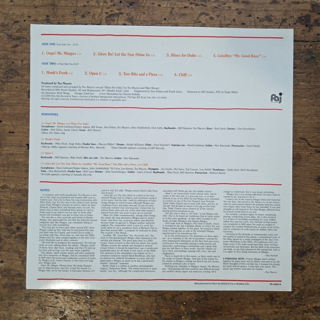 LP Teo Macero - Impressions Of Charles Mingus PA 8046 N Jazz Vinile 1983