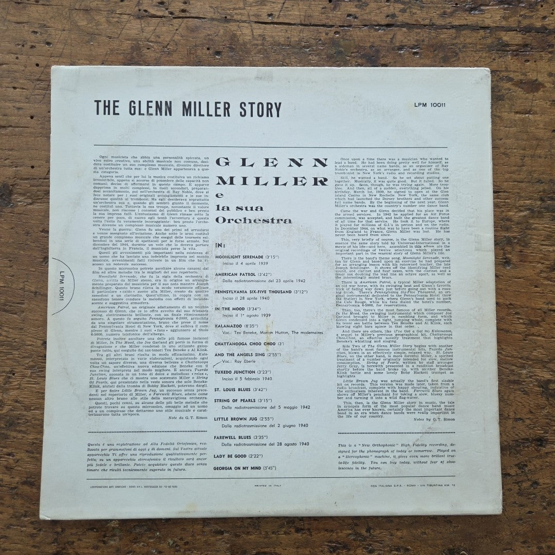 LP Glenn Miller - The Glenn Miller Story LPM 10011 Jazz Vinile
