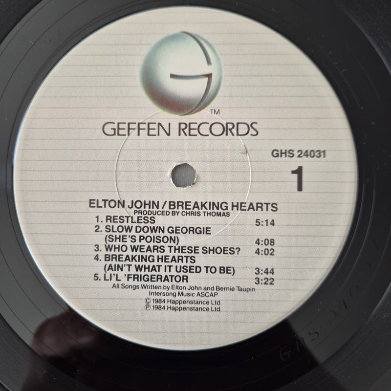 LP Elton John - Breakng Hearts GHS 24031 Musica Rock Pop 1984 Vinile