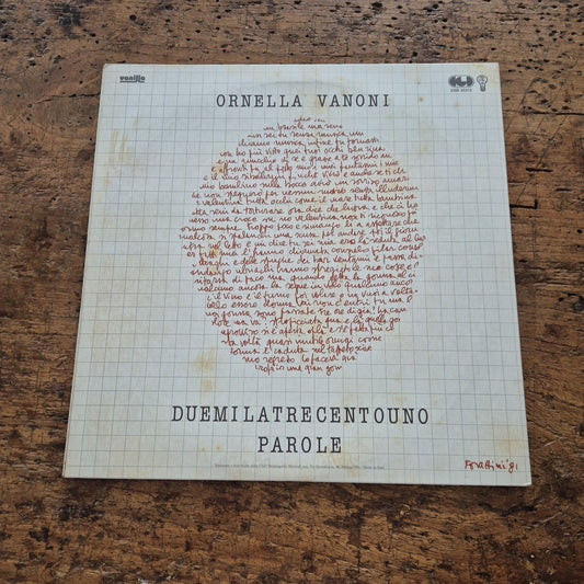 LP Ornella Vanoni Duemilatrecentouno Parole CGD 20272 Musica Italiana Chanson
